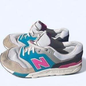 New Balance Pink and Blue Sneakers Retro Style
